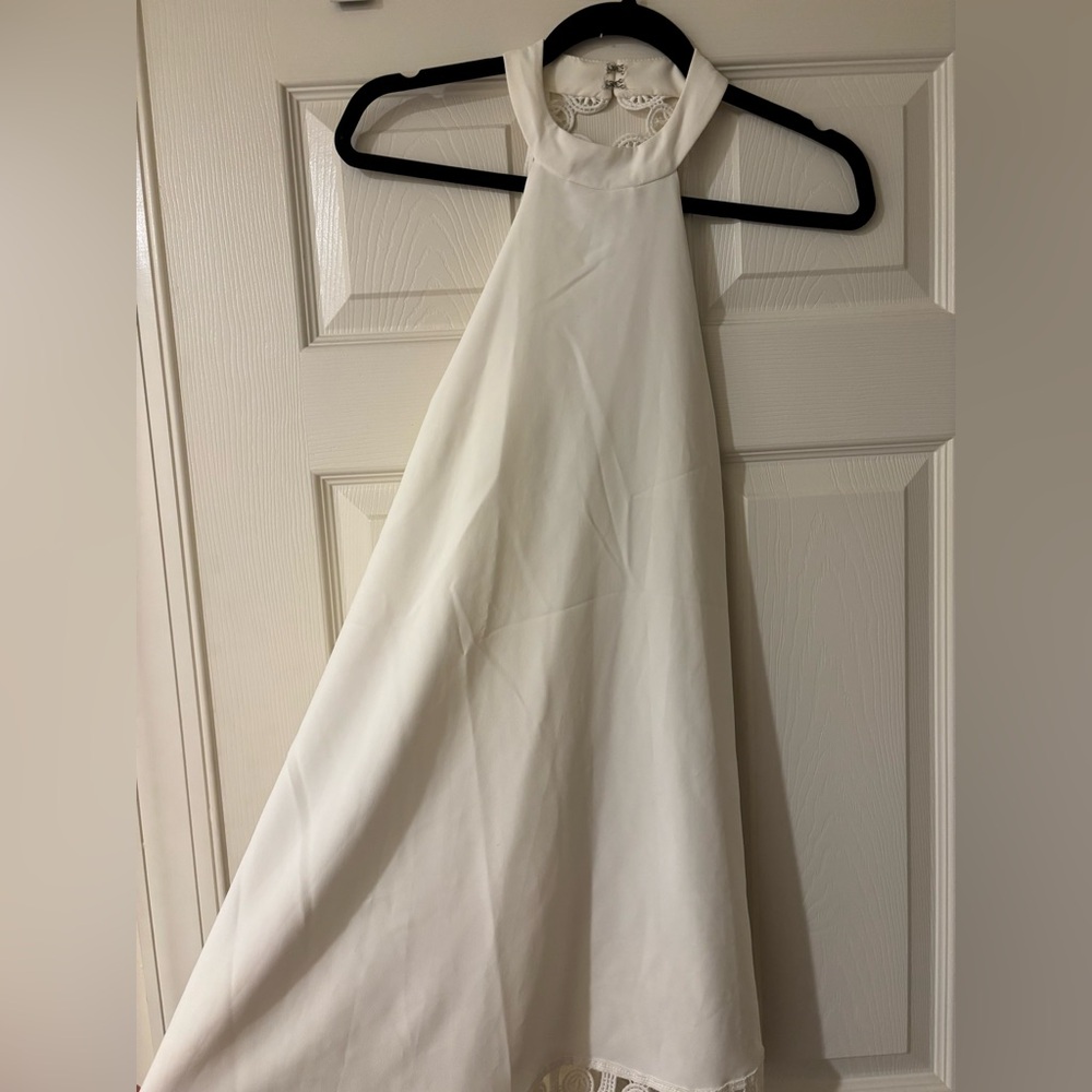 Lulu's Ivory Lace Halter Dress Small